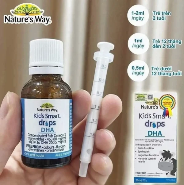 Dha giọt Nature’s Way Kids Smart DHA Drops 20ml của Úc - Hình ảnh 4