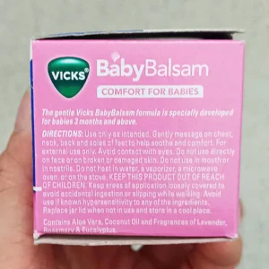 Dầu ấm ngực Vick Baby Balsam Comfort For Babies 50g của Đức Dầu Bôi Giữ Ấm Giảm Ho Cho Trẻ Vicks Baby Balsam 50g Của Đức