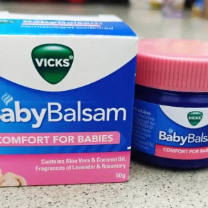 Dầu ấm ngực Vick Baby Balsam Comfort For Babies 50g của Đức Dầu ấm ngực Vick Baby Balsam hàng Đức giảm ho cho bé lọ 50g