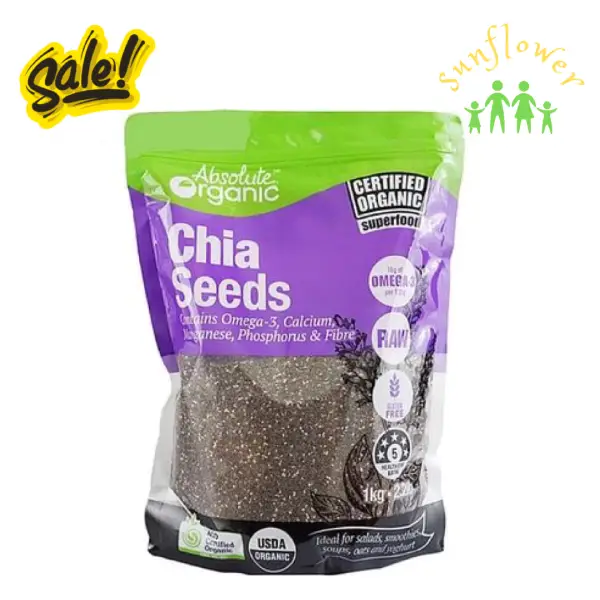 Hạt chia Úc túi 1kg Chia Seeds Absolute Organic Hạt chia Úc túi 1kg Chia Seeds Absolute Organic