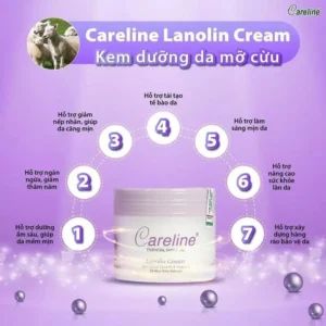 Kem mỡ cừu tím Careline Lanolin Cream with grape seed