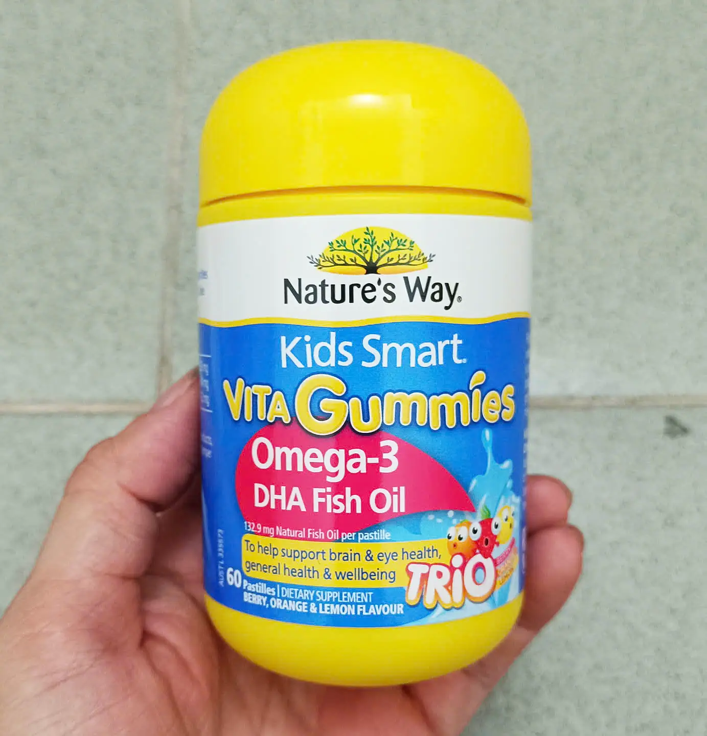 Kẹo gum Nature’s Way Kids Smart Vita Gummies Omega 3 DHA Fish Oil Trio 60 viên của Úc Kẹo dẻo Nature's Way Kids Smart Vita Gummies Omega-3 60 viên của Úc