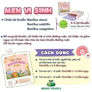 Men sống Bạch Mai Plus 4 tỉ lợi khuẩn cho trẻ từ sơ sinh