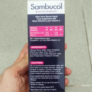 Siro tăng đề kháng Sambucol Kids 120ml cho bé từ 3-12 tuổi của Anh Quốc Siro Sambucol 120ml Hỗ Trợ Tăng Sức Đề Kháng Cho Bé Của Anh
