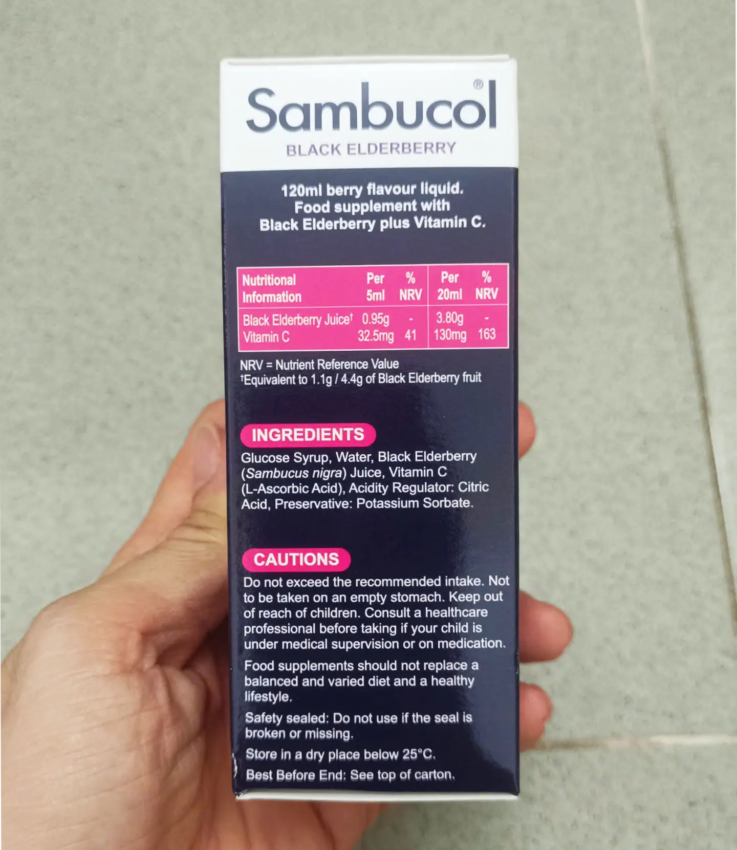 Siro tăng đề kháng Sambucol Kids 120ml cho bé từ 3-12 tuổi của Anh Quốc Siro Sambucol 120ml Hỗ Trợ Tăng Sức Đề Kháng Cho Bé Của Anh