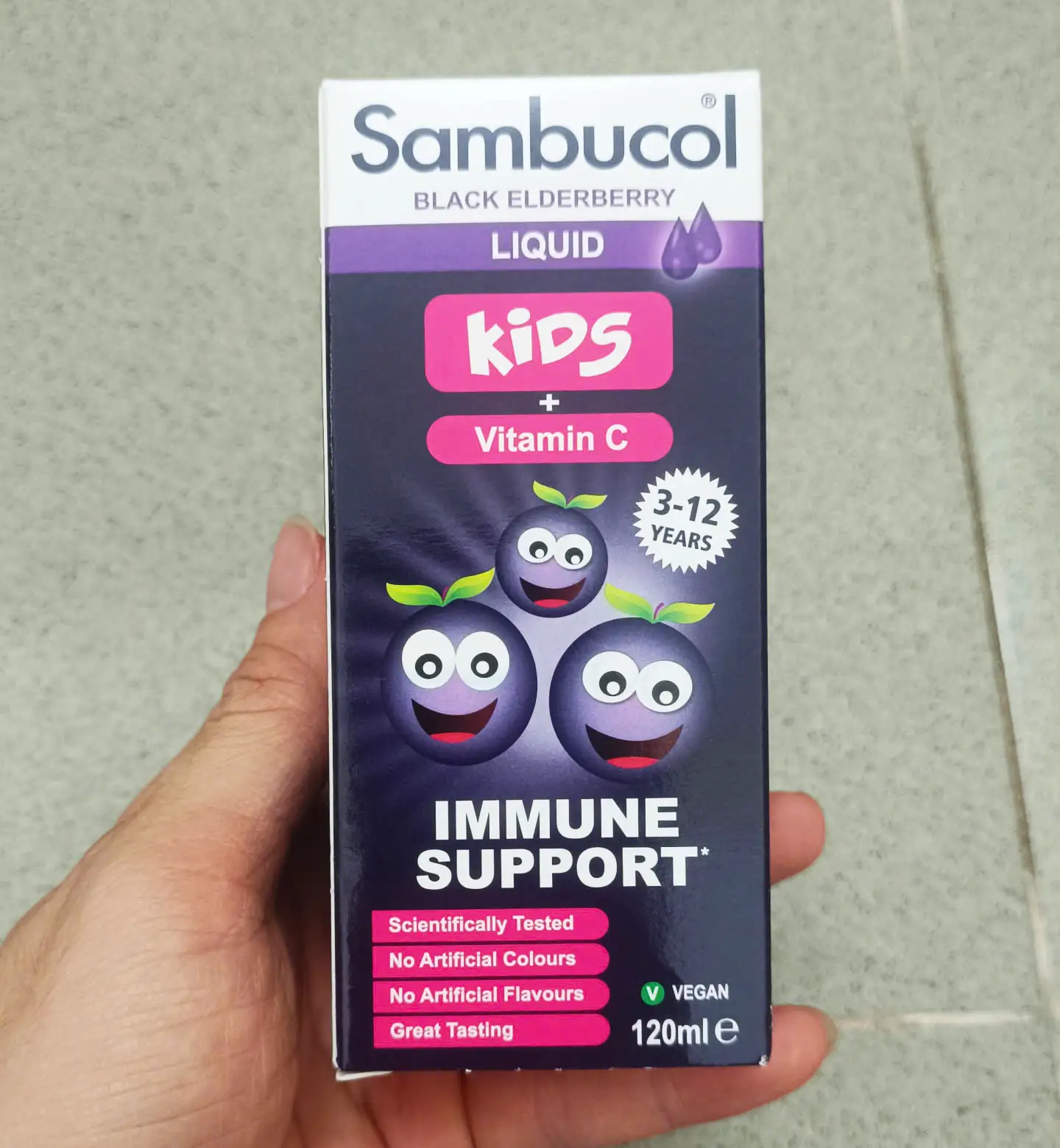 Siro tăng đề kháng Sambucol Kids 120ml cho bé từ 3-12 tuổi của Anh Quốc Siro Sambucol Kids 120ml Anh tăng đề kháng cho bé 3-12 tuổi