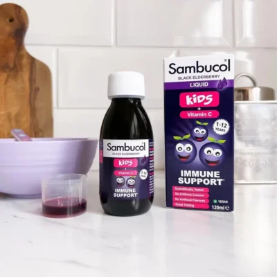Siro tăng đề kháng Sambucol Kids 120ml của Anh Quốc Siro Sambucol tăng đề kháng 120ml cho bé 1-12 tuổi Anh