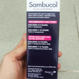 Siro tăng đề kháng Sambucol Kids 120ml cho bé từ 3-12 tuổi của Anh Quốc Siro Tăng đề kháng Sambucol Liquid 120ml cho Bé Từ 3 - 12 Tuổi