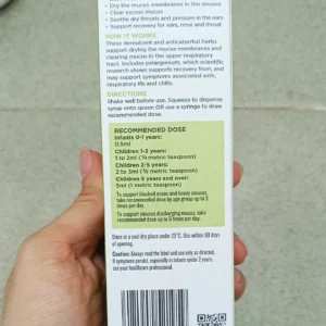 Siro tăng đề kháng tai mũi họng Harker Herbals Children's Ear Nose & Throat Herbal 150ml Siro tai, mũi, họng Harker Herbals xanh lá vị Bạc hà 150ml (0-12Y)