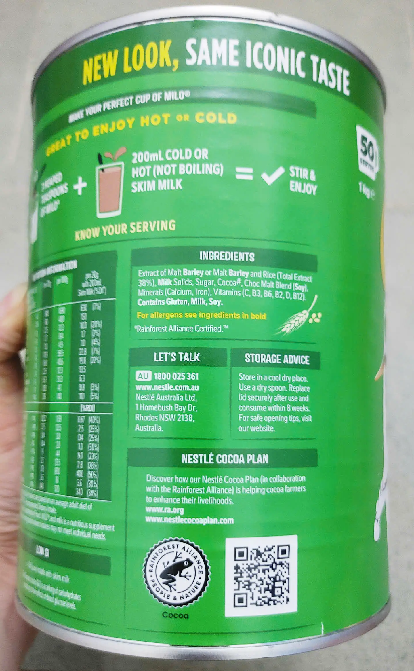 Sữa Milo Úc 1kg cho bé từ 2 tuổi Sữa Milo 1kg Úc