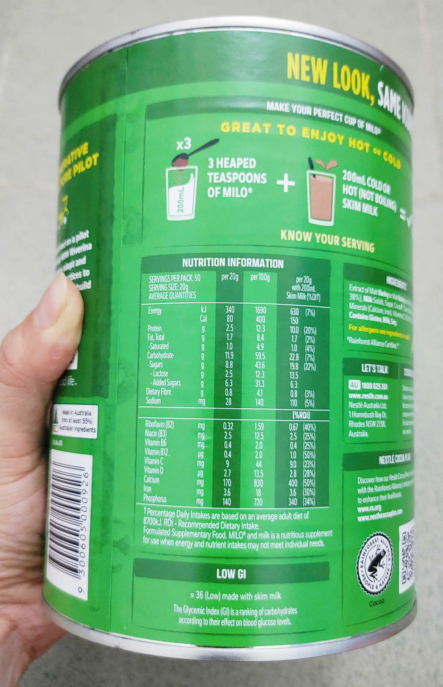 Sữa Milo Úc 1kg cho bé từ 2 tuổi Sữa Milo 1kg của Úc
