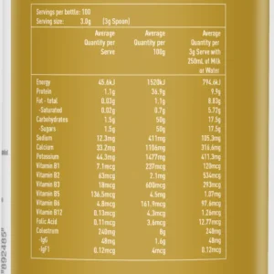 Sữa bò non Healthy Care Colostrum milk powder 300g của Úc Thành phần sữa bò non Healthycare Colostrum milk powder 300g của Úc