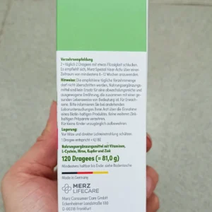 Thuốc mọc tóc Merz Spezial Haar-Activ Dragees, 120 viên