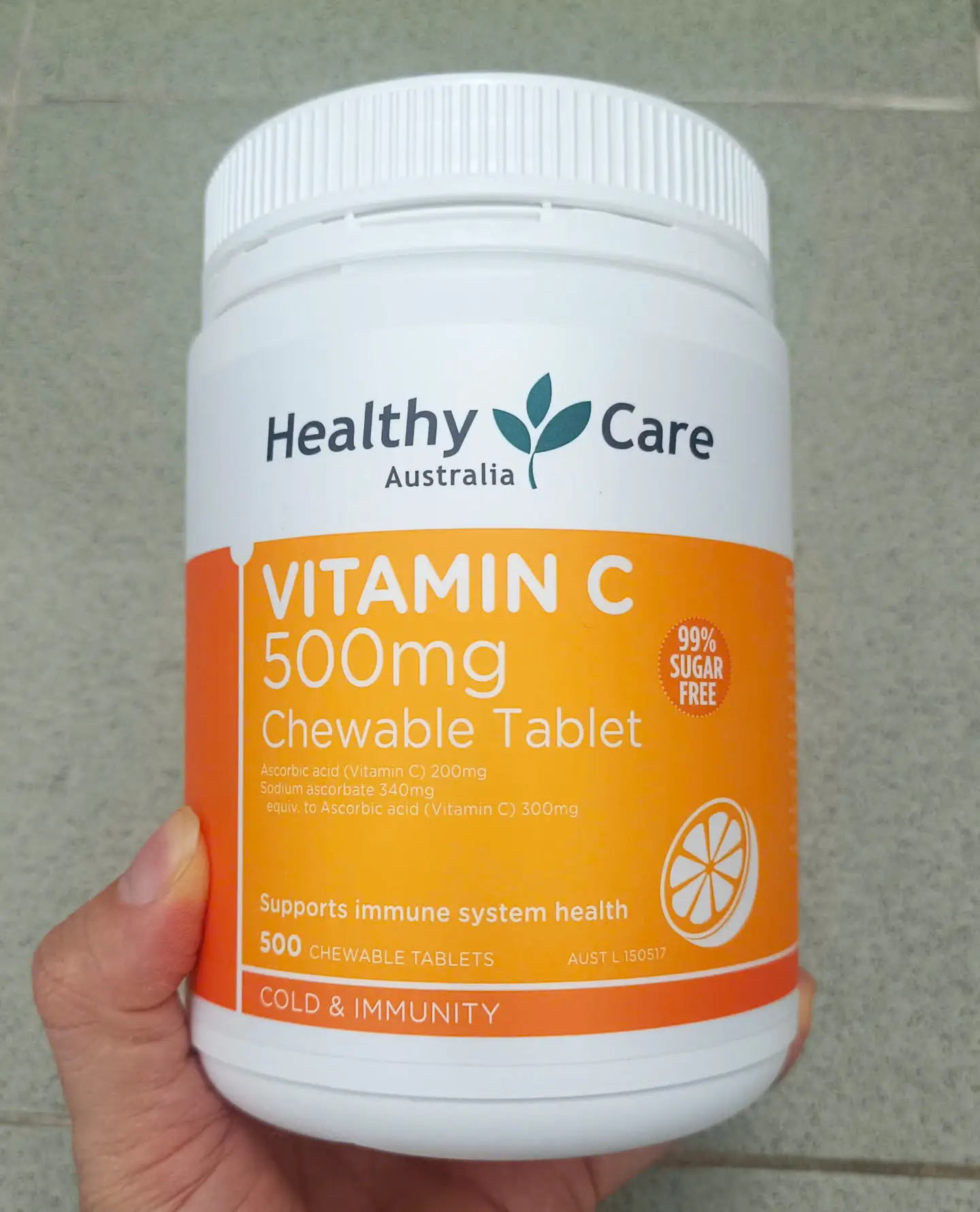 Viên ngậm Vitamin C Healthy Care 500mg 500 viên của Úc Viên nhai Vitamin C 500mg Healthy Care hộp 500 viên Úc