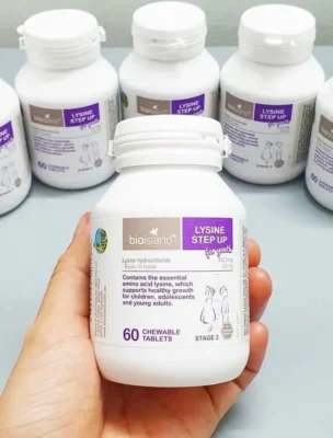 Viên nhai Bio Island Lysine 60 viên của Úc Viên Bio Island Lysine của Úc cho trẻ từ 6 tuổi trở lên, 60 viên