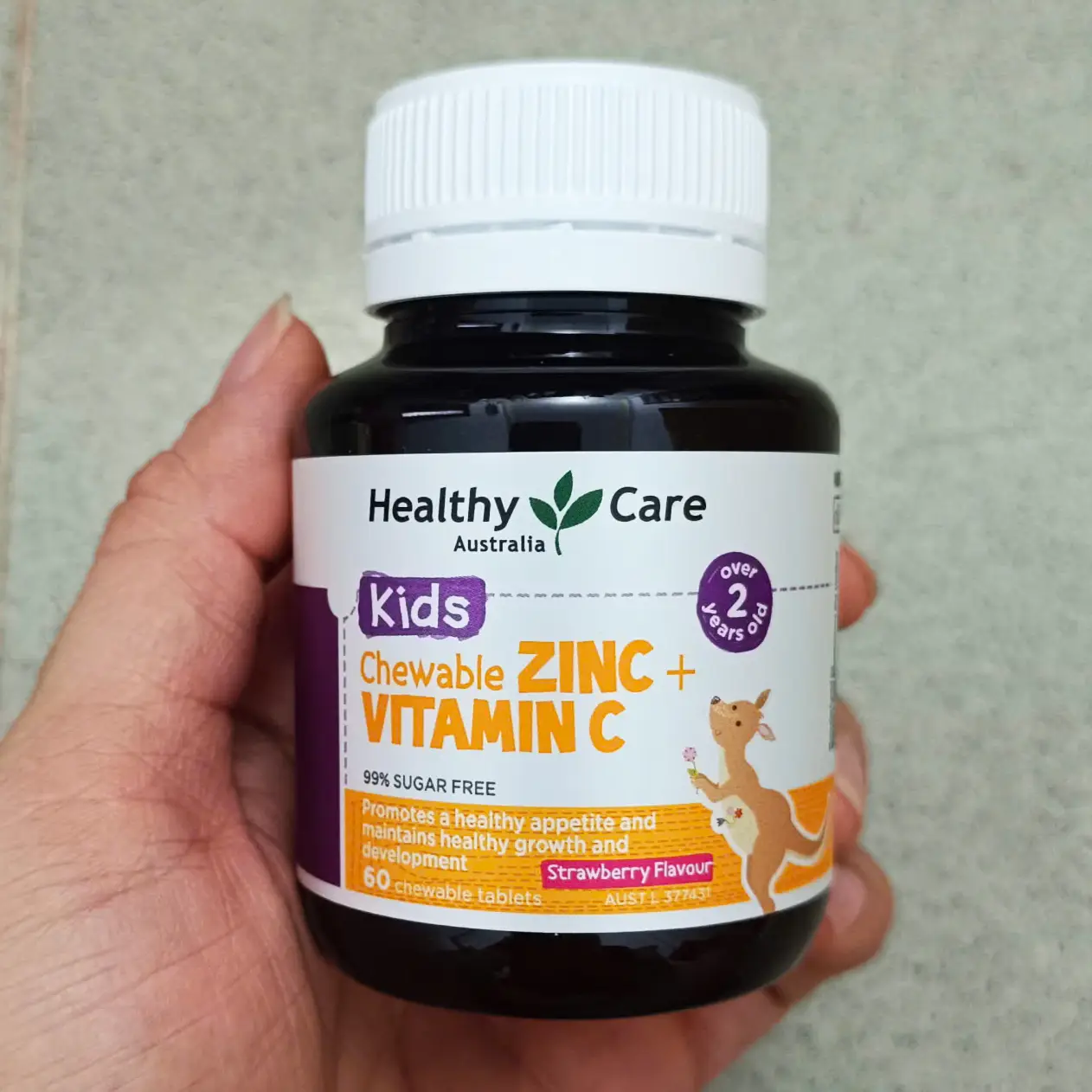 Viên nhai kẽm Healthy Care ZinC + Vitamin C 60 viên của Úc Viên nhai Healthy Care Zinc + Vitamin C Chewable (60 viên)