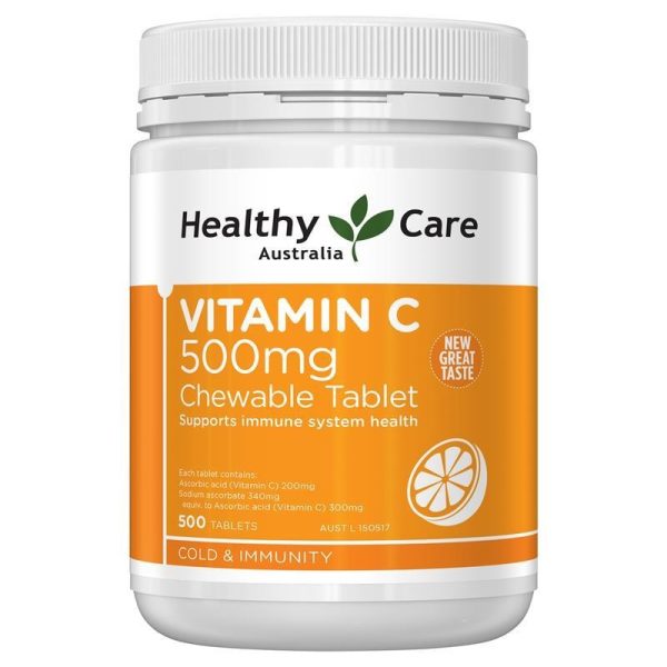 Viên nhai Vitamin C Healthy Care 500 của Úc