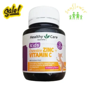 Viên nhai kẽm Healthy Care ZinC + Vitamin C 60 viên của Úc