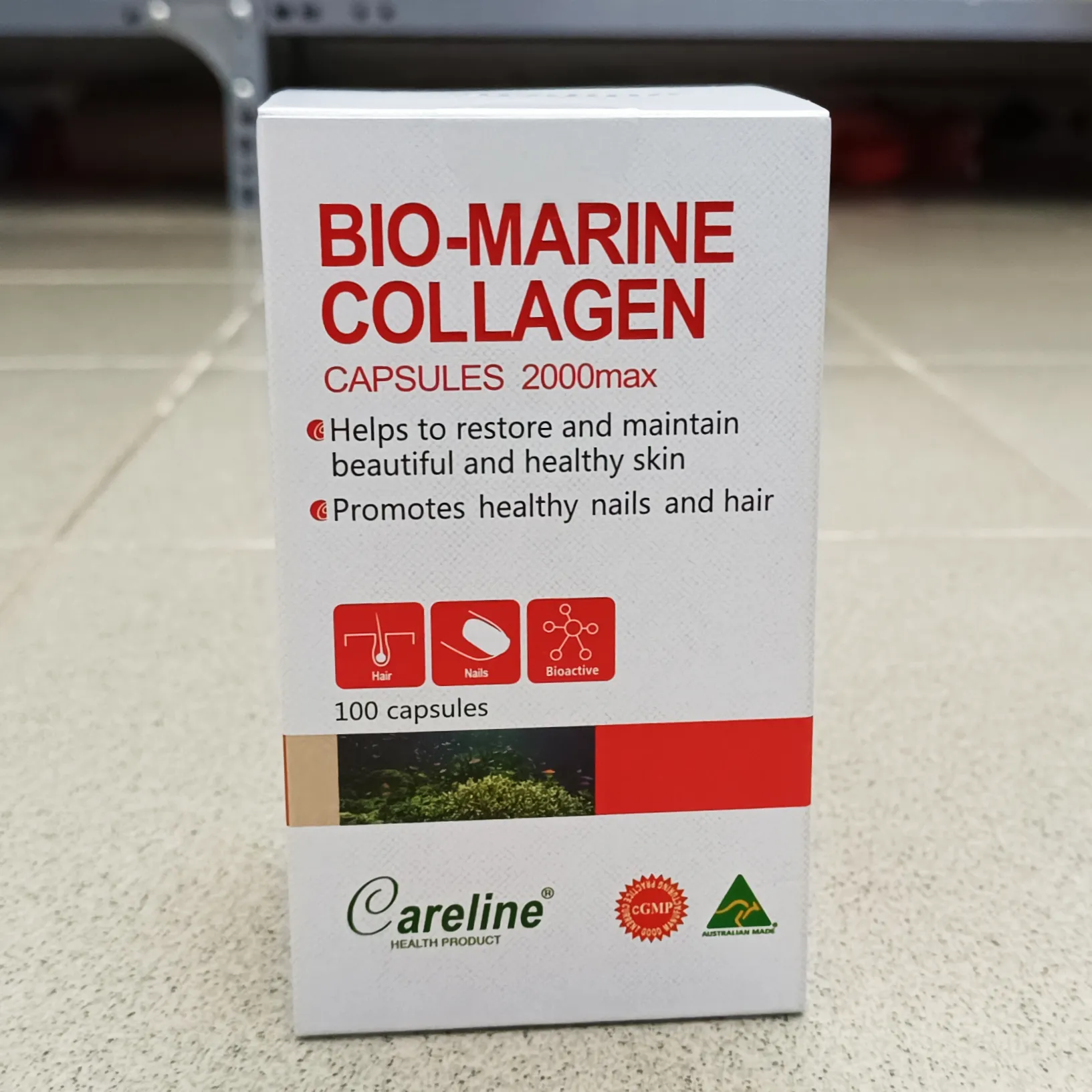 Viên uống đẹp da Bio-Marine Collagen Careline 2000Max 100 viên của Úc Viên uống Bio Marine Collagen Capsules 2000max lọ 100 viên