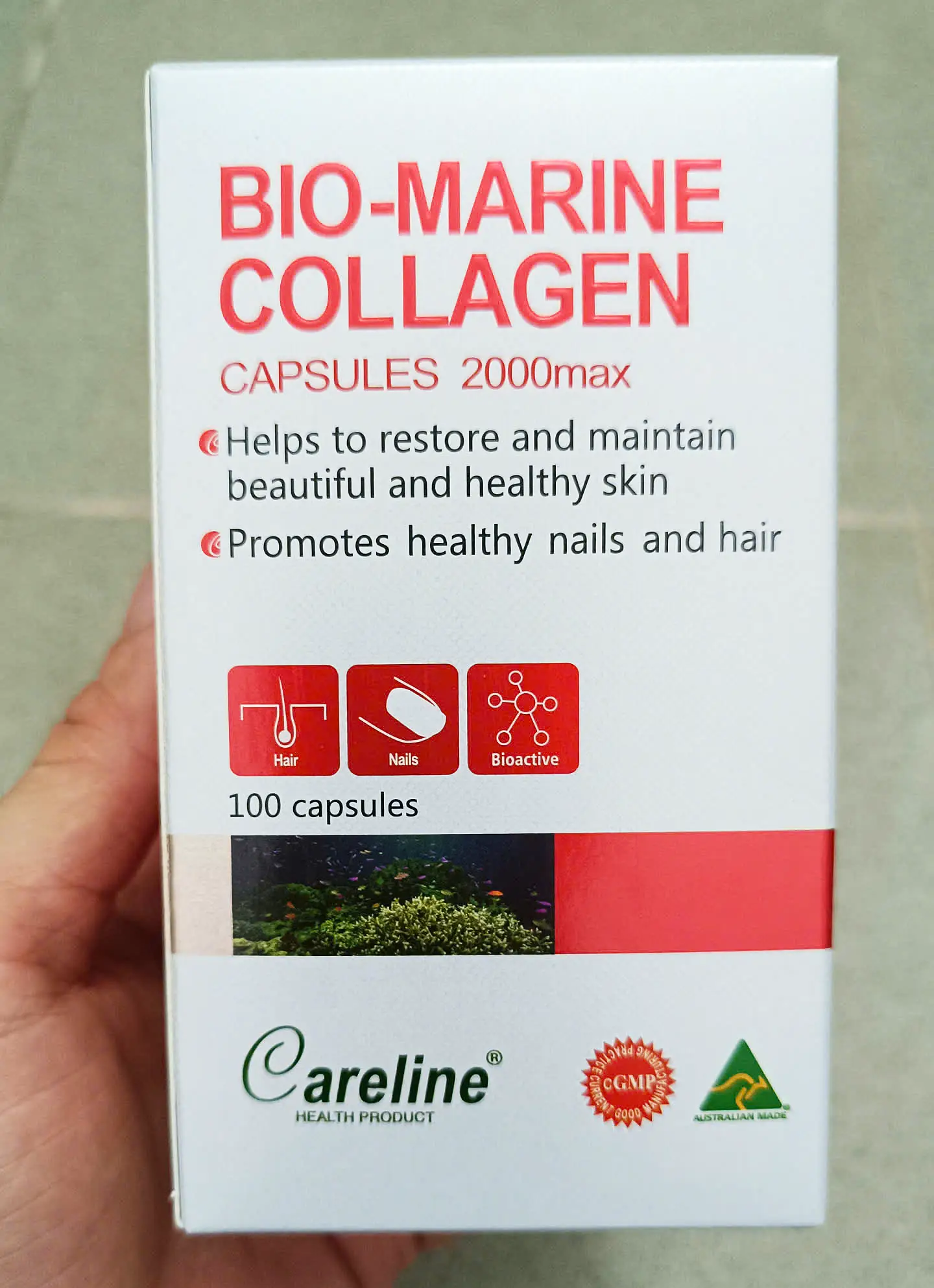 Viên uống đẹp da Bio-Marine Collagen Careline 2000Max 100 viên của Úc Viên uống Bio Marine Collagen Careline 100 viên của Úc