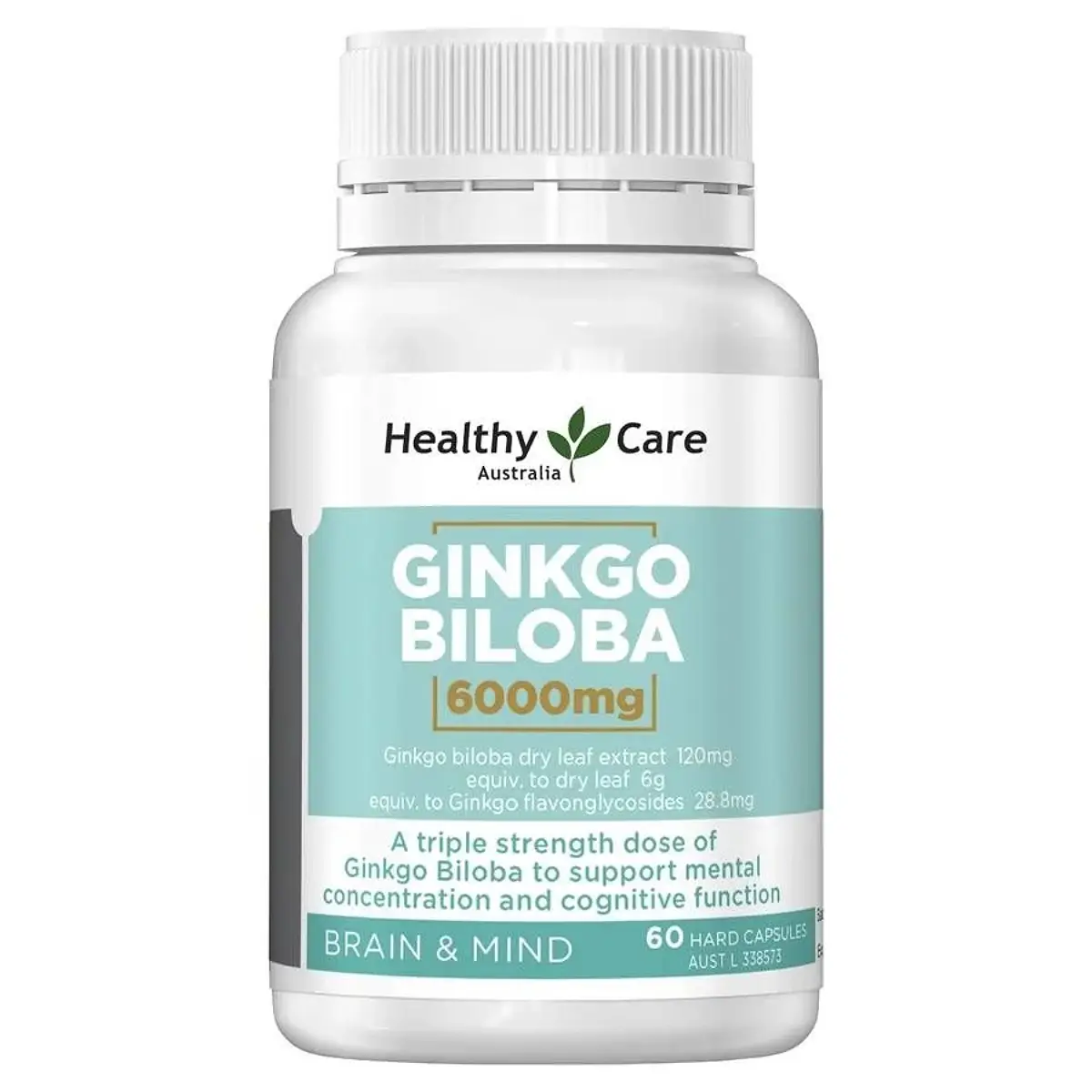 Viên uống Healthy Care Ginkgo Biloba 6000mg 60 viên của Úc Viên uống Healthy Care Ginkgo Biloba 6000mg 60 viên bổ não Úc