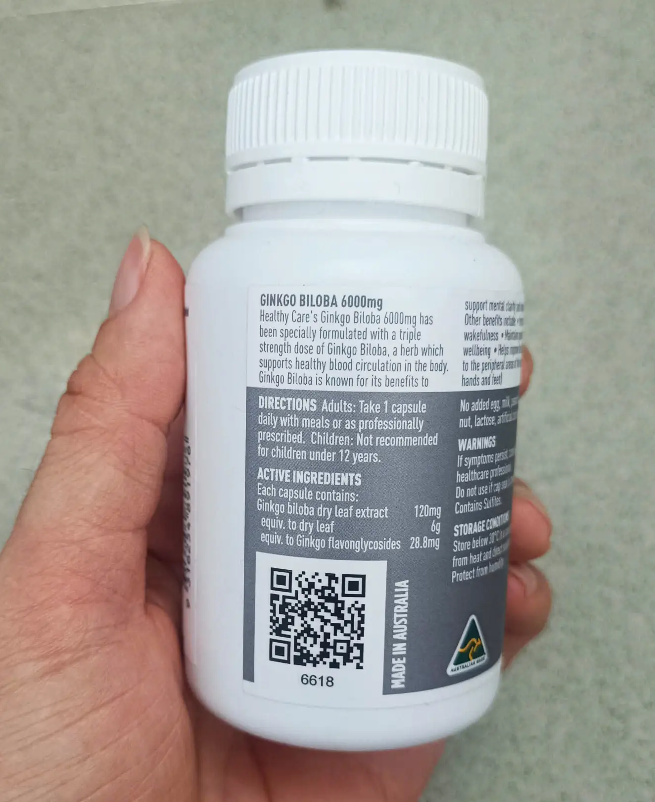 Viên uống Healthy Care Ginkgo Biloba 6000mg 60 viên của Úc Viên uống bổ não Healthy Care Ginkgo Biloba 6000mg 60 viên Úc