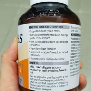 Viên uống bổ sung vitamin C Blackmores Bio C 1000mg 150 viên của Úc Viên uống bổ sung Vitamin C Blackmores Bio C 1000mg 150 viên của Úc