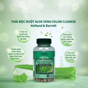 Viên uống thải độc ruột Holland & Barrett Aloe Vera Colon Cleanse 120 viên
