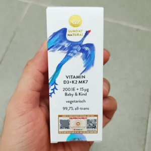 Vitamin D3 K2 MK7 Sunday Natural của Đức 10ml cho trẻ em