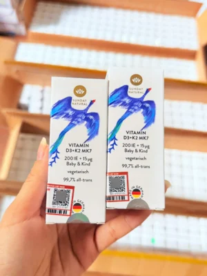 Vitamin D3K2 MK7 dạng giọt Sunday Natural của Đức