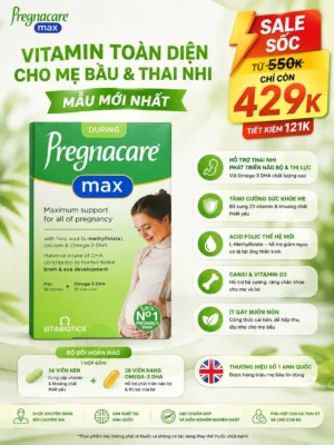 Vitamin cho bà bầu của Anh Vitabiotics Pregnacare Max 84 viên
