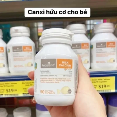 Canxi sữa Bio Island Milk Calcium 90 viên của Úc Bio Island Milk Calcium - Viên uống bổ sung canxi cho bé