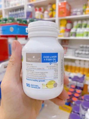 Dầu gan cá tuyết Cod Liver Fish Oil for kids Bio Island 90 viên