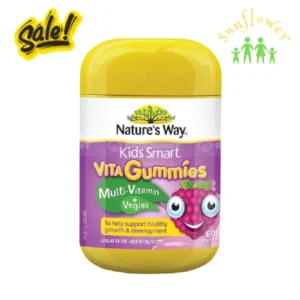 Gum rau củ Nature's Way Kids Smart Multivitamin + Vegies 60 viên của Úc