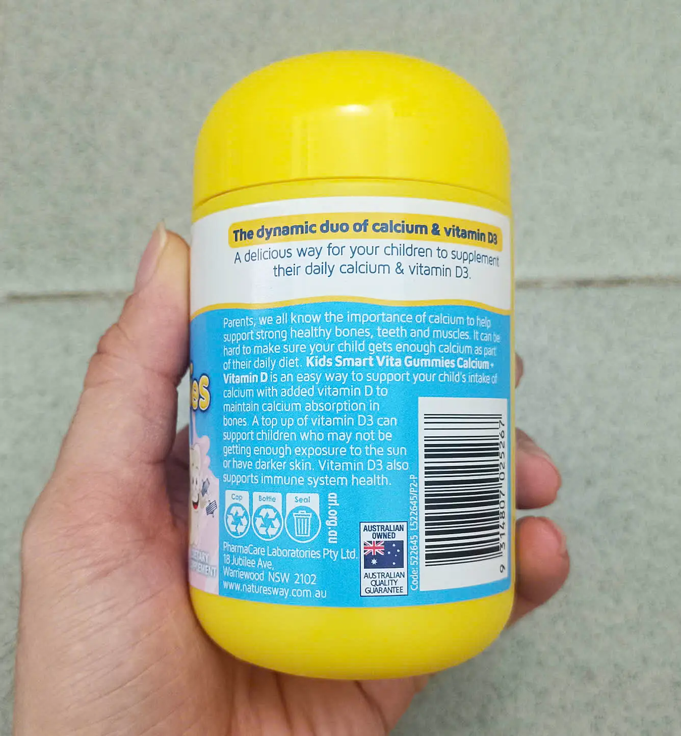 Gum canxi Nature's Way Kids Smart Vita Gummies Calcium Vitamin D 60 viên của Úc Kẹo Canxi Kids Smart Vita Gummies 60 viên Nature's Way 60 viên