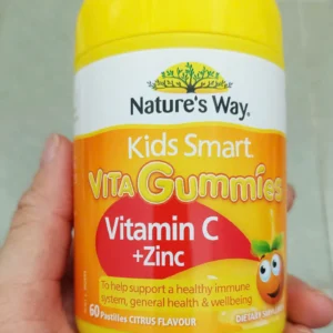 Kẹo dẻo gum Nature's Way Vita Gummies Vitamin C + Zinc 60 viên của Úc Kẹo dẻo kẽm vitamin C Nature's Way Kids Smart Vitamin C + Zinc 60 viên