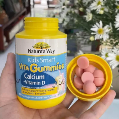 Gum canxi Nature's Way Kids Smart Vita Gummies Calcium Vitamin D 60 viên của Úc Kẹo gum Kids Smart Vita Gummies Calcium Vit D 60 viên