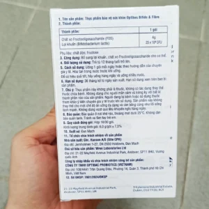 Men trị táo bón Optibac Bifido Fibre 30 gói của Anh Men vi sinh Optibac xanh lá Bifido & Fibre 30 gói