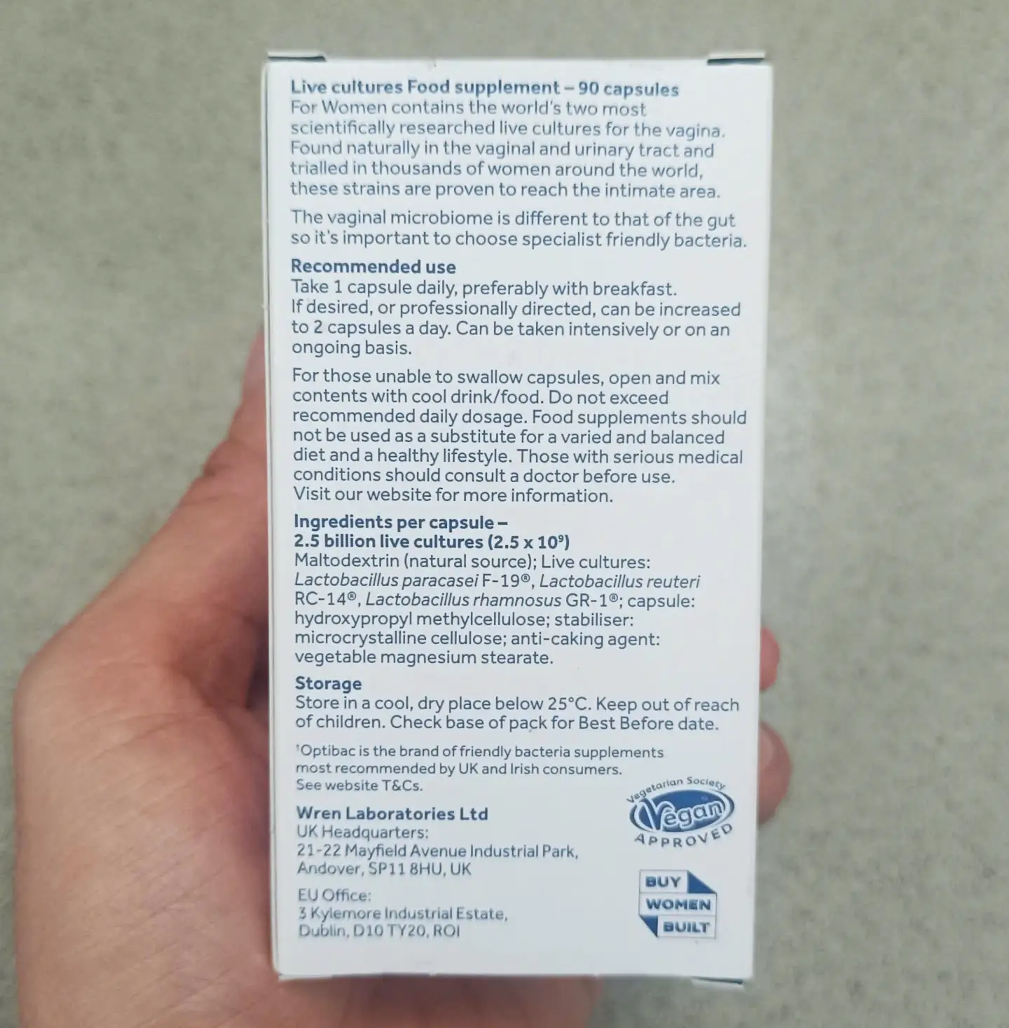 Men vi sinh Optibac Probiotics For Women 90 viên của Anh Quốc Men vi sinh trị viêm âm đạo, viêm tiết niệu Optibac cho phụ nữ 90 viên