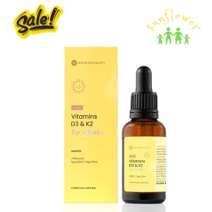 Nutrivitality Vitamin D3 & K2 Mk7 30ml For Infants