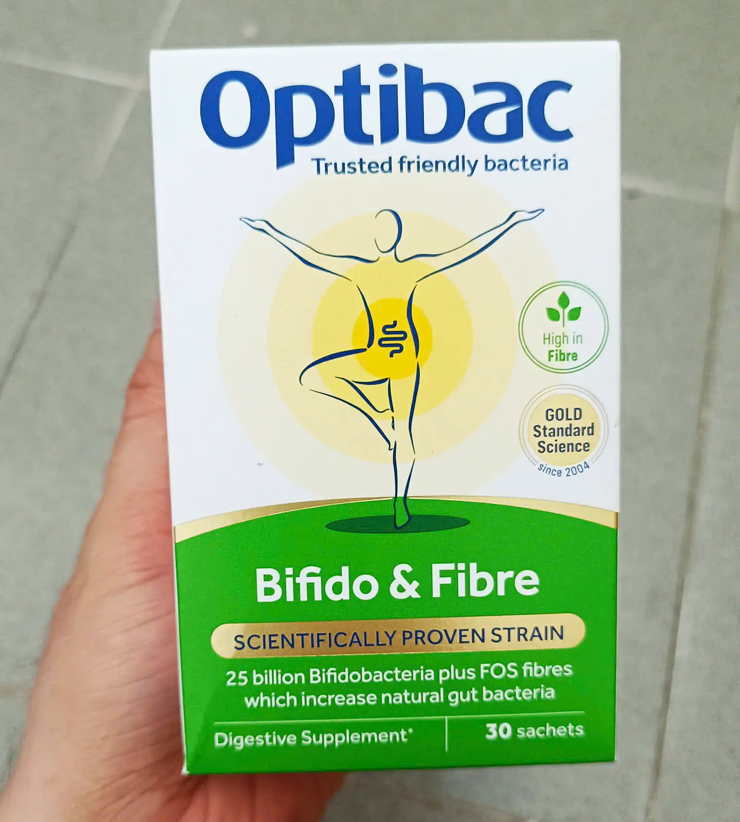 Men trị táo bón Optibac Bifido Fibre 30 gói của Anh Optibac Bifido & Fibre 30 gói Men tiêu hóa hỗ trợ táo bón