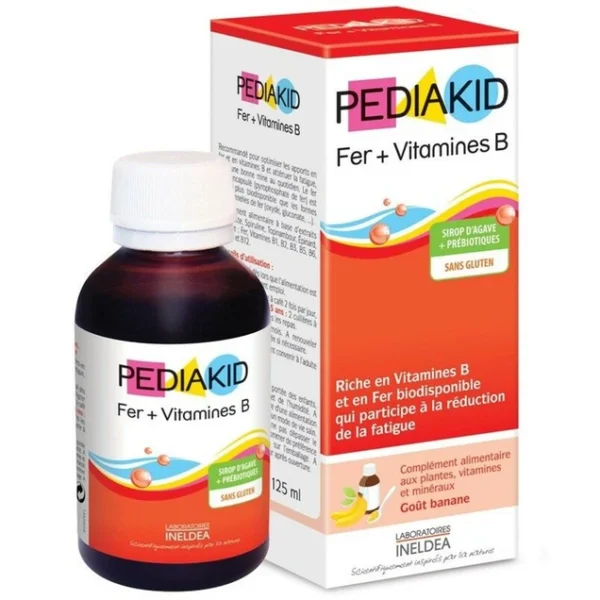 Siro Pediakid Fer + Vitamines B giúp bổ sung thảo mộc, Vitamin, khoảng chất