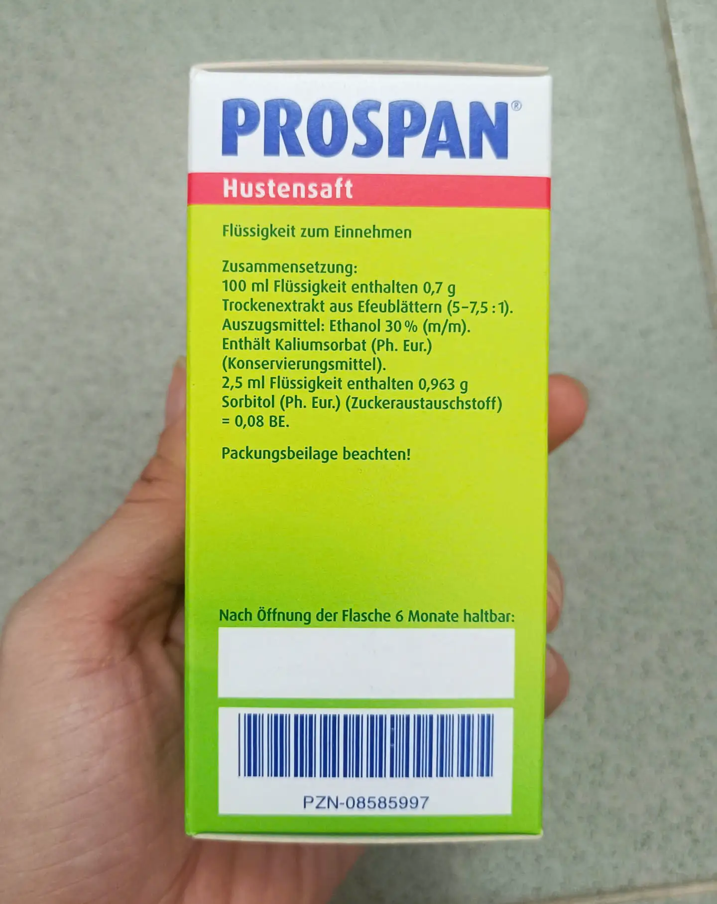 Siro ho Prospan Hustensaft 100ml của Đức Siro ho cho trẻ em Prospan Hustensaft Kinder 100ml