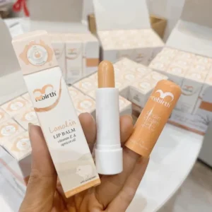 Son cừu cam Rebirth Lanolin Lip Balm 3.7g của Úc Son dưỡng Rebirth Inc Lanolin Lip Balm With Vitamin E & Apricot Oil