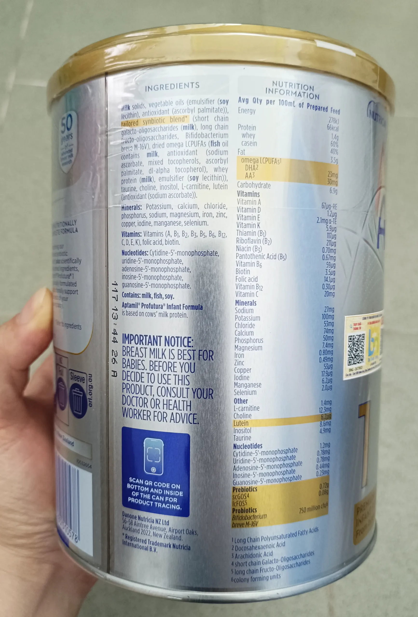 Sữa Aptamil Profutura Úc Số 1 (từ 0-06 tháng) Sữa Aptamil Profutura Úc 800g số 1