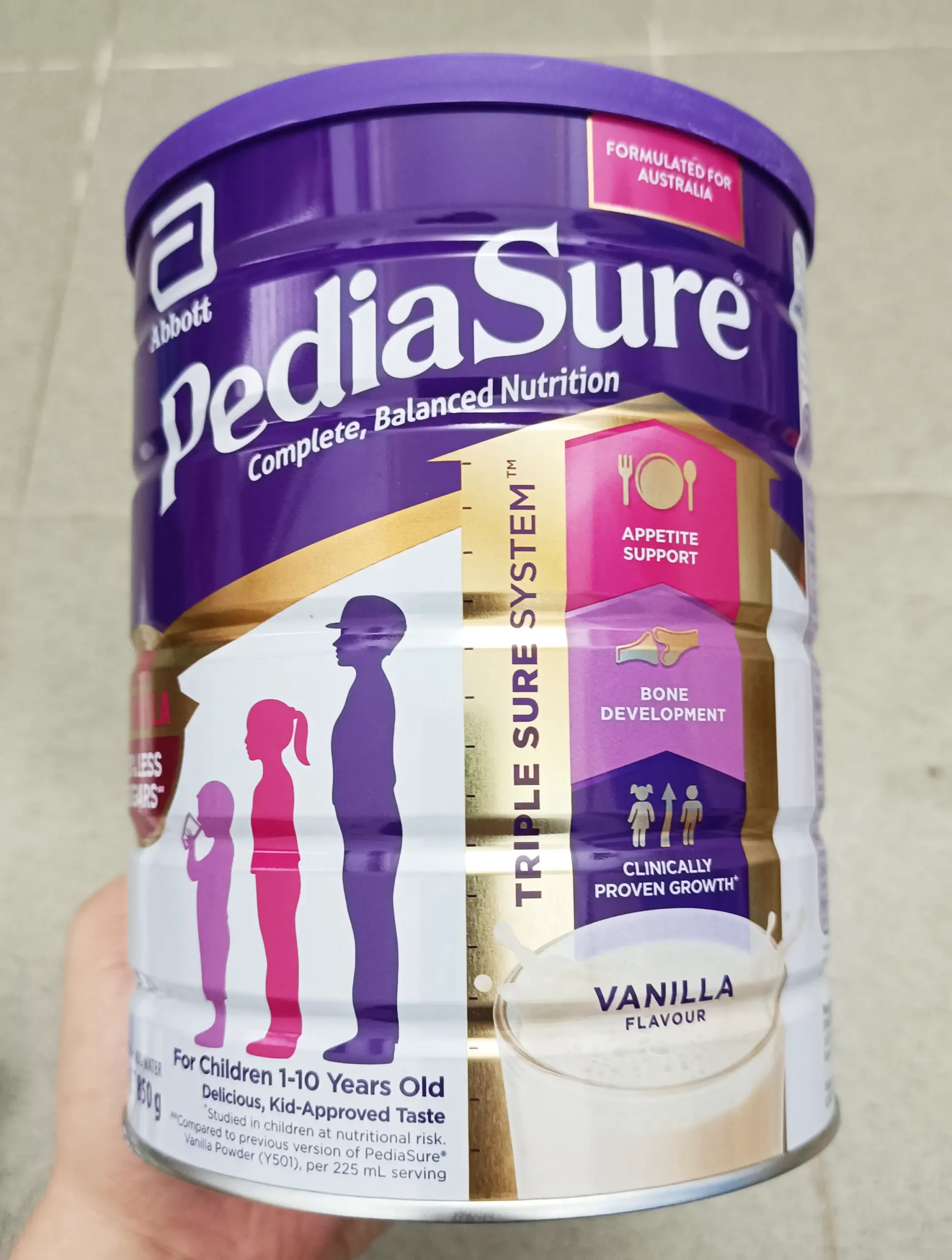 Sữa Pediasure Úc 850g vị vani cho bé từ 1-10 tuổi Sữa PediaSure Úc Vanilla 850g