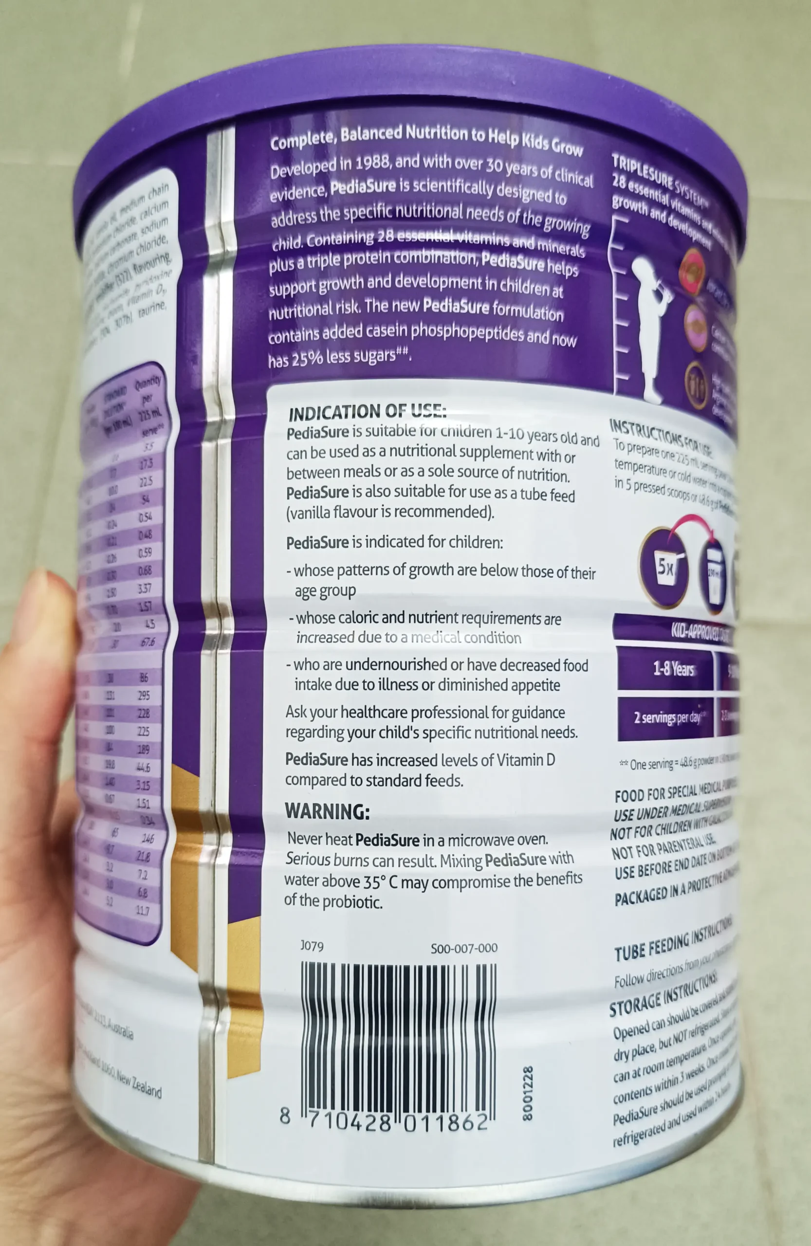 Sữa Pediasure Úc 850g vị vani cho bé từ 1-10 tuổi Sữa PediaSure Úc hương vani (cho bé 1-10 tuổi) 850g
