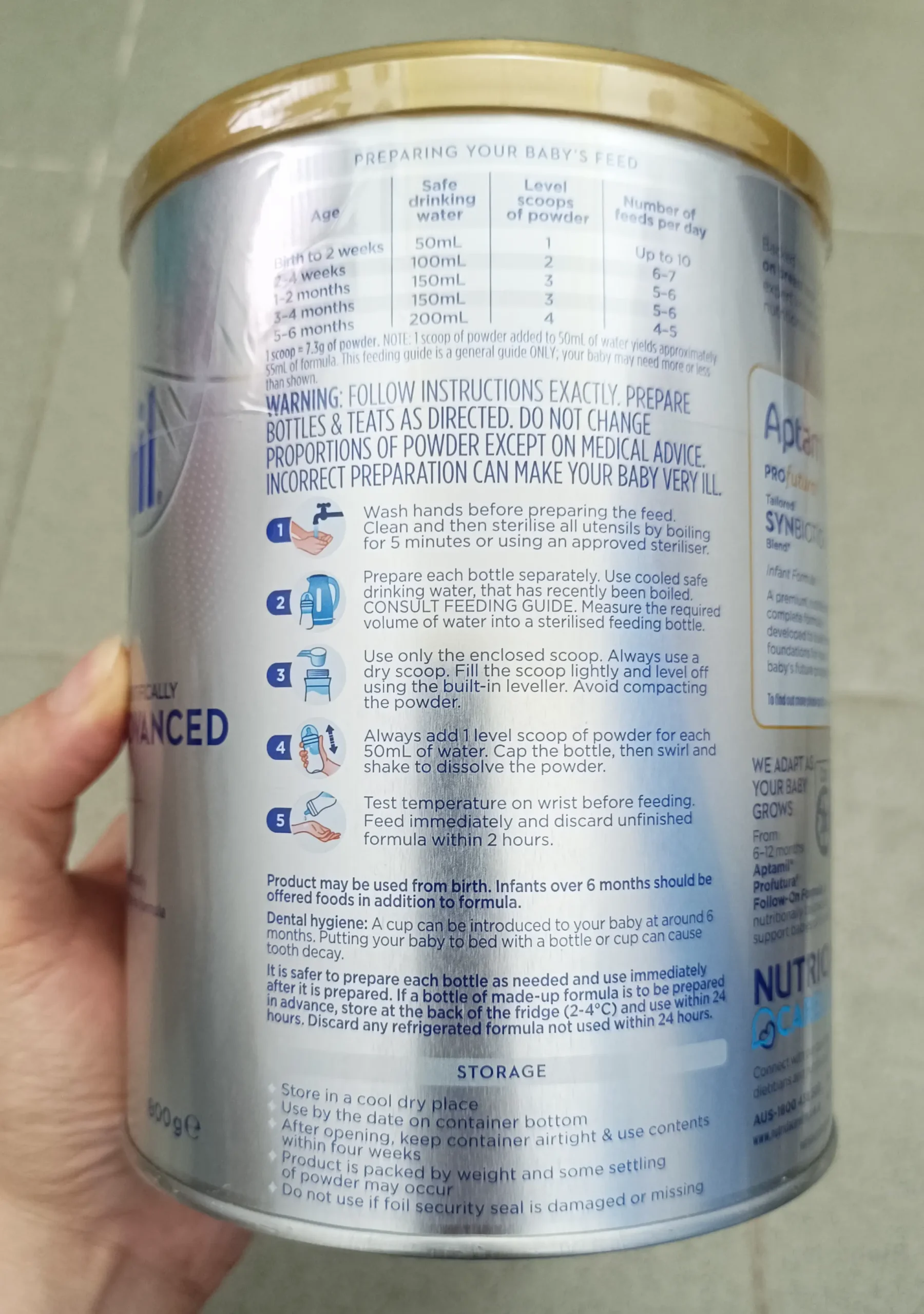 Sữa Aptamil Profutura Úc Số 1 (từ 0-06 tháng) Sữa bột Aptamil Profutura số 1 800g Úc