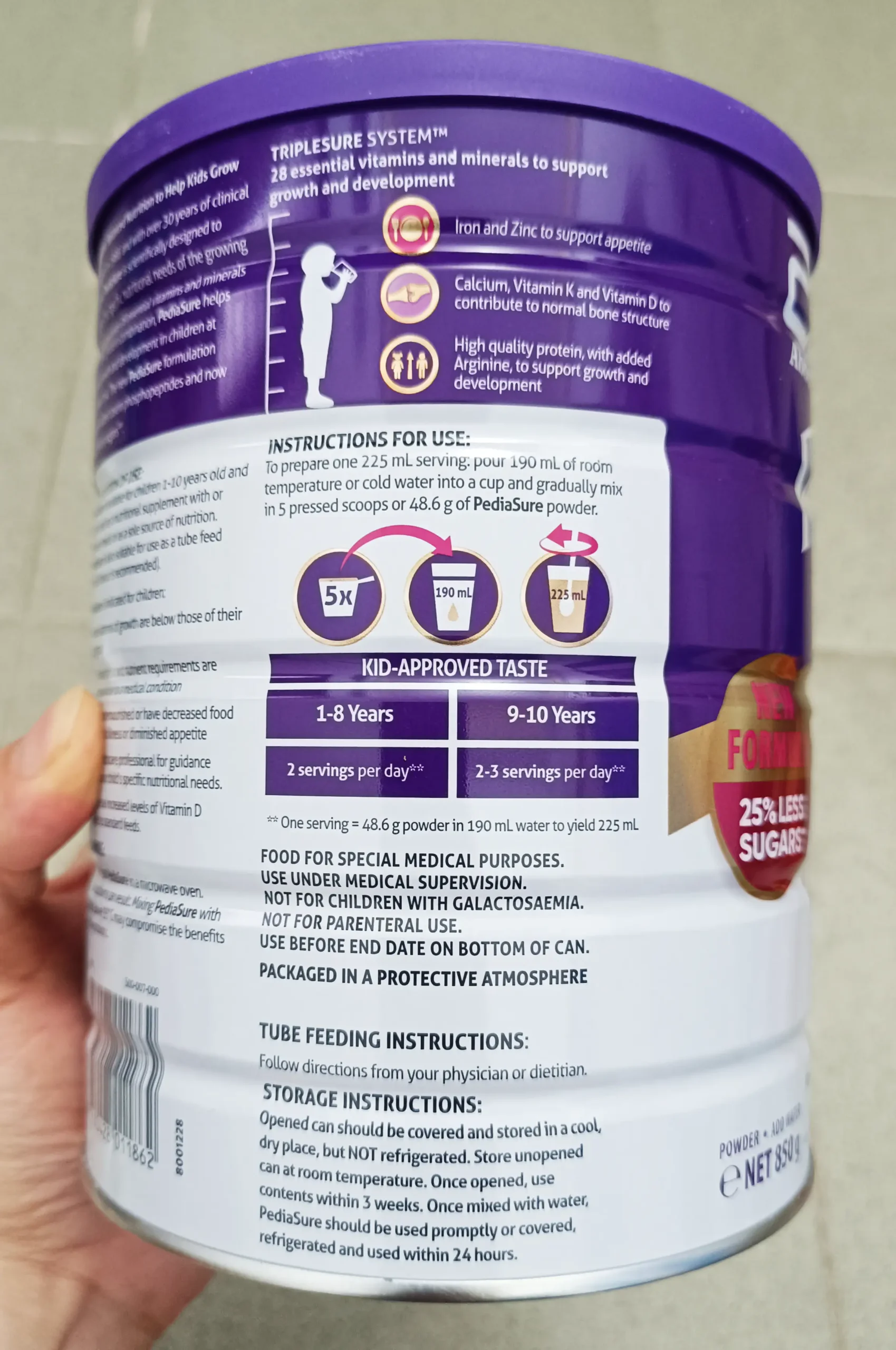 Sữa Pediasure Úc 850g vị vani cho bé từ 1-10 tuổi Sữa bột PediaSure Úc Vanilla 850g