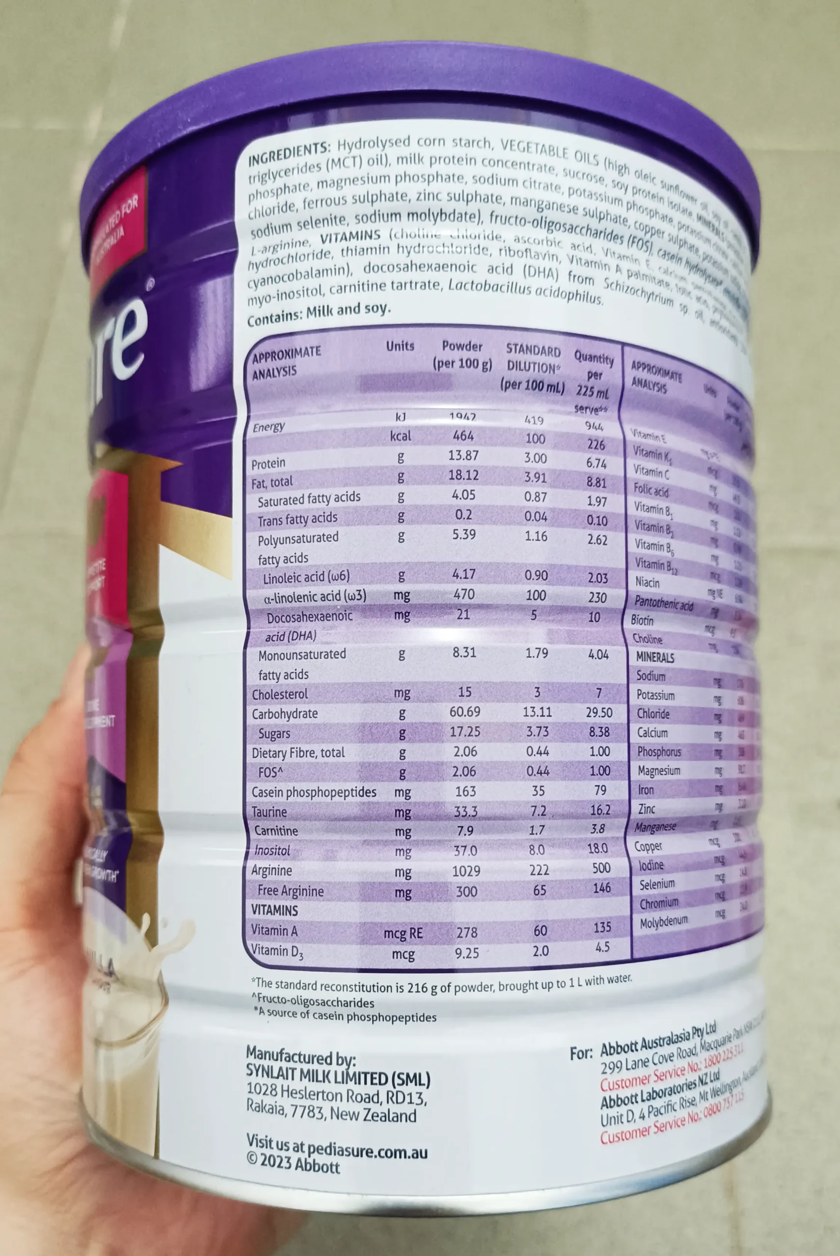 Sữa Pediasure Úc 850g vị vani cho bé từ 1-10 tuổi Sữa bột PediaSure Úc hương vani (cho bé 1-10 tuổi) 850g